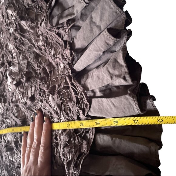 Modcloth  RYU Brown Crochet Sleeveless Dress Boho Chic Fairycore SZ L - Picture 10 of 13